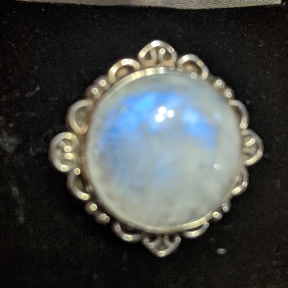 Big Beautiful Antique Rainbow Moon stone 925 - Picture 2 of 9